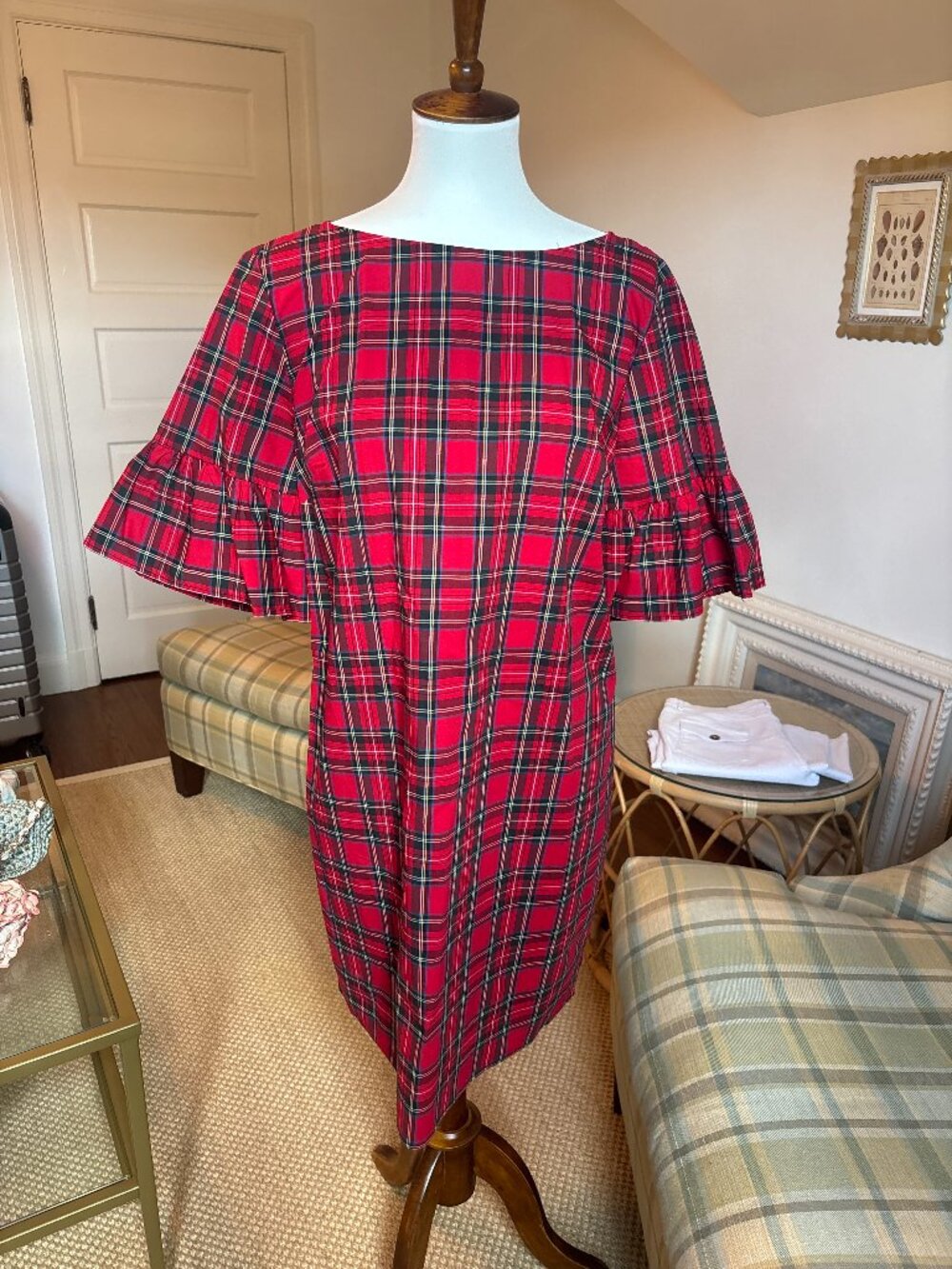 Sail to Sable Red Plaid Multi Dress